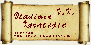 Vladimir Karalejić vizit kartica